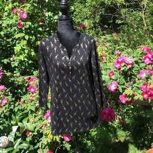 Karen Scott shirt with giraffe print NWT